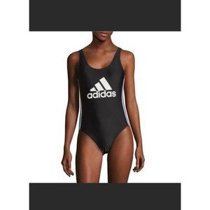 NWOT Adidas Core 1 Pc Swimsuit Black Logo -  Women Size: S